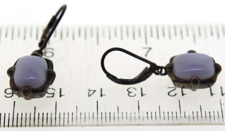 Sterling Silver Light Blue Agate Earrings