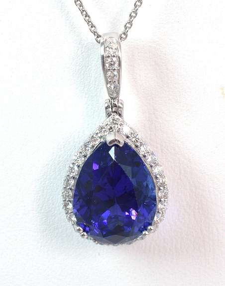 Platinum Tanzanite & Diamond Necklace