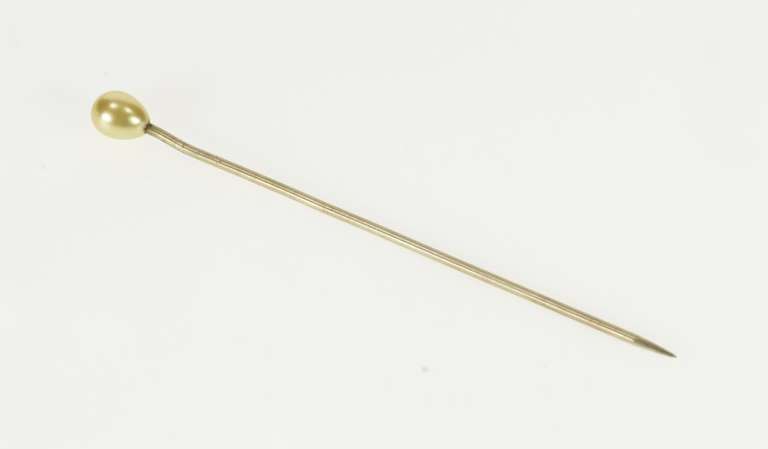 Gold Filled Pearl Wedding Victorian Boutonnière Stick Pin