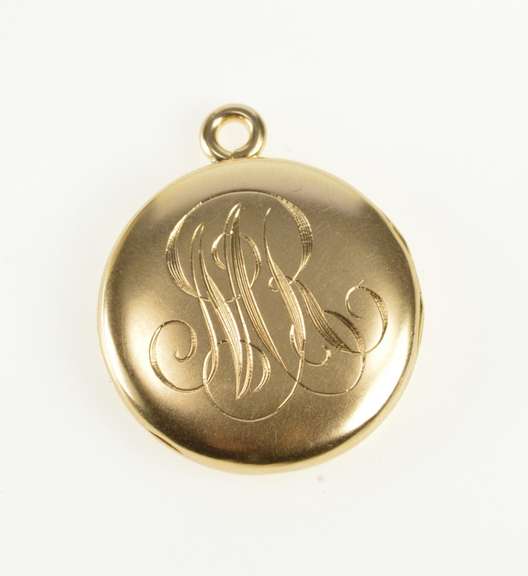 14K Yellow Gold Masonic Compass Square Monogram Locket Pendant