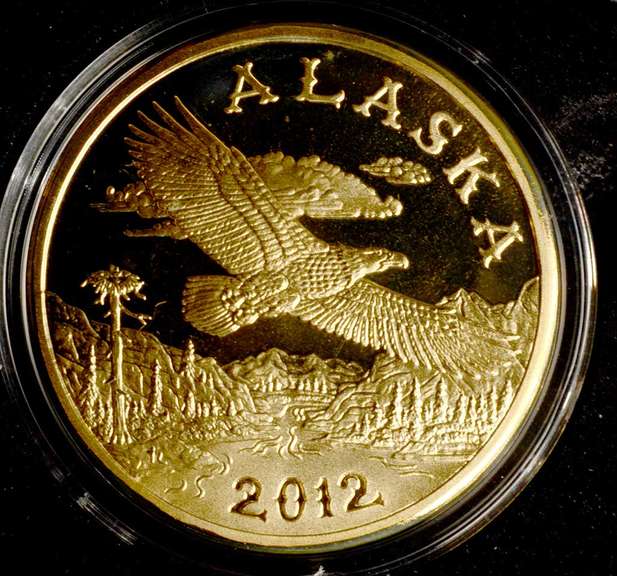 ALASKA MINT ALASKA'S FLYING EAGLE SILVER MEDALLION 1 OZ - 2012  HAS COA