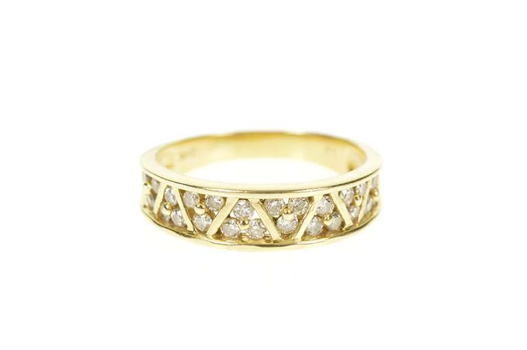 14K Yellow Gold 0.60 Ctw Triangle Diamond Wedding Band Ring