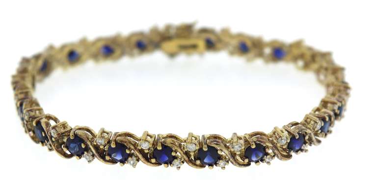 Sterling Silver Blue & White CZ Bracelet