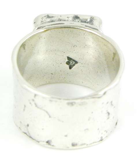 Silpada Wide Hammered Ring with Smoky Quartz, Size 9