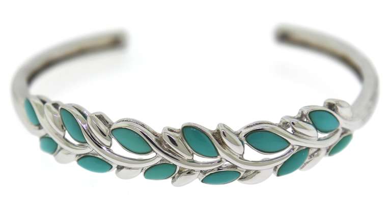 Marquise Turquoise Vine Cuff Bracelet