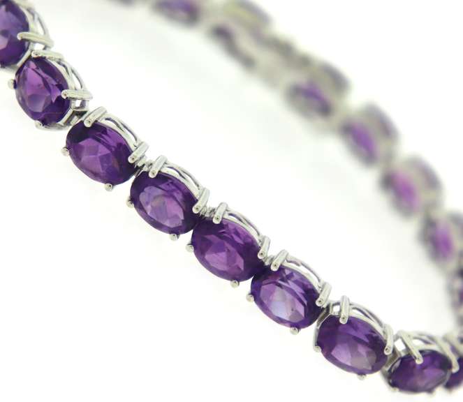 Sterling Silver Amethyst Tennis Bracelet