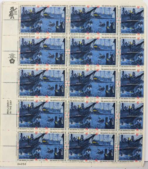 42 1976 8 Cent Boston Tea Party  Mint Sheets
