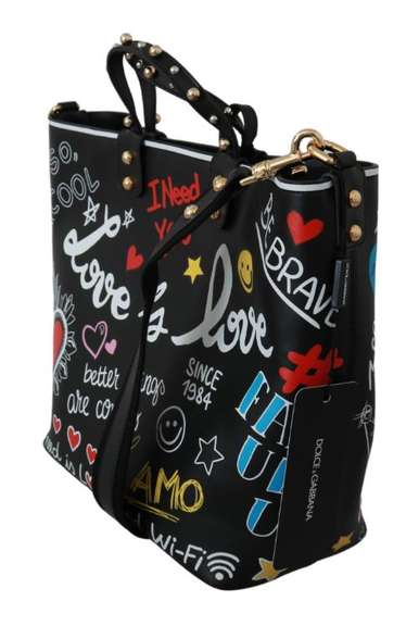 DOLCE & GABBANA  Black L’Amore E’Belleza Tote Borse Leather BEATRICE Bag