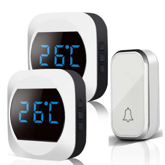 2pcs Wireless Smart Doorbell LED Temperature Display