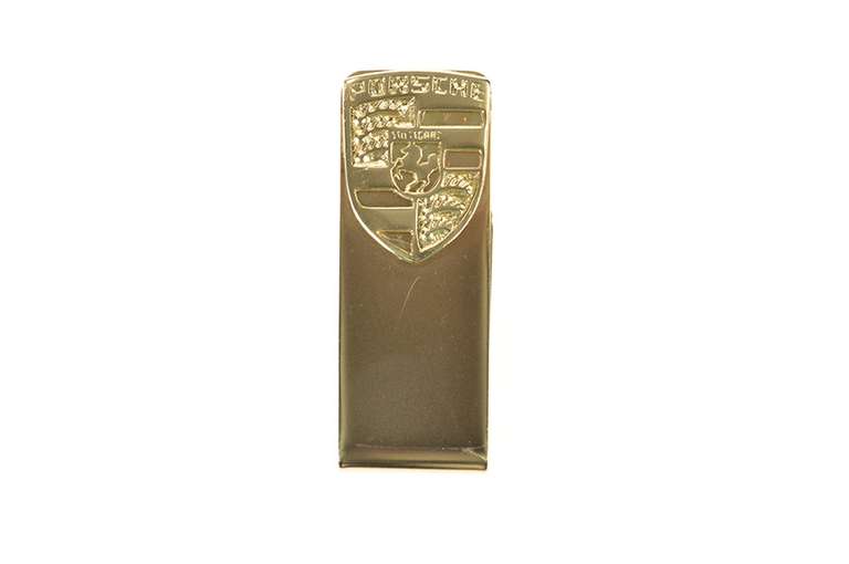 14K Yellow Gold Porsche Logo Car Enthusiast Money Clip