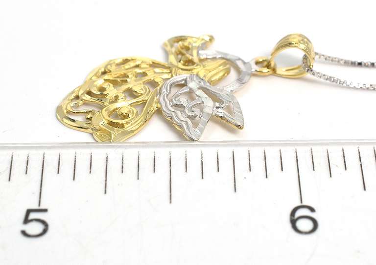 Precious Two-Tone Angel Pendant in 14KT Gold