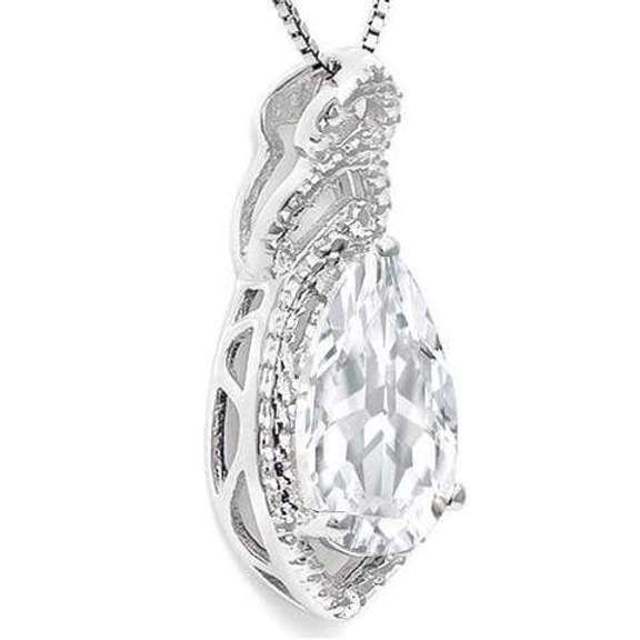 Sterling Silver White Topaz Pendant