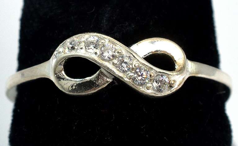 Dainty CZ Infinity Ring in Sterling Silver