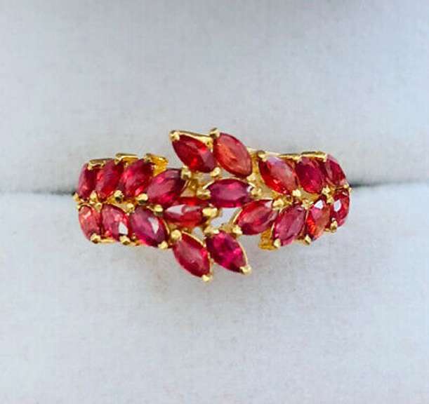 Red Sapphire Cocktail Ring in 14kt Gold