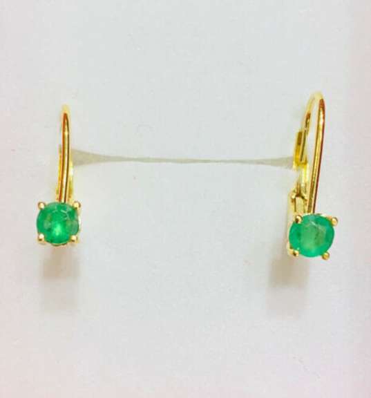 14kt Gold Emerald Earrings