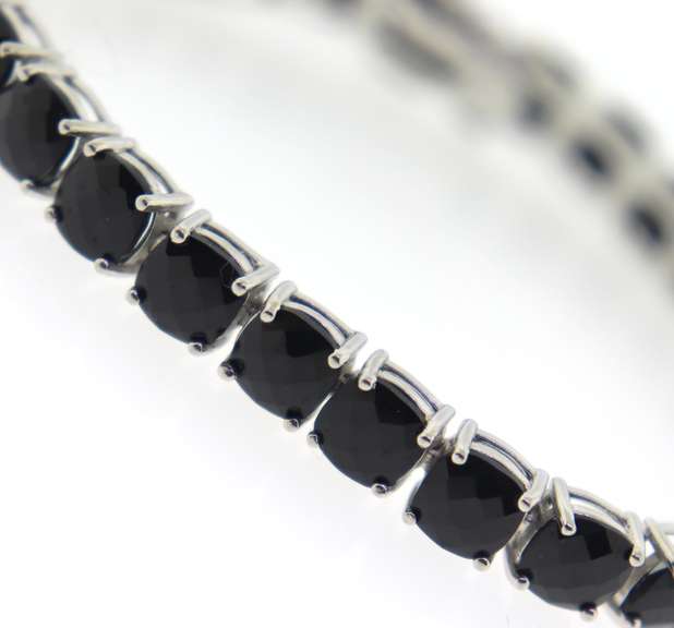 Sterling Silver Dark Red Garnet Bracelet