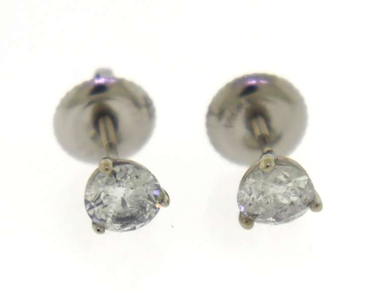 Elegant 14kt WG 0.77CTW Diamond Stud Earrings