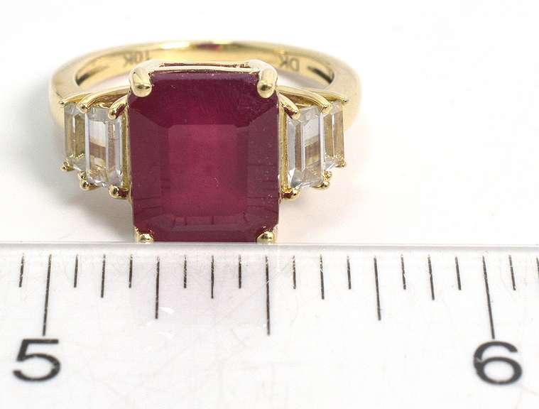 Ruby & Topaz Cocktail Ring in Yellow Gold