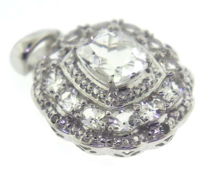 Sterling Silver White Topaz Pendant