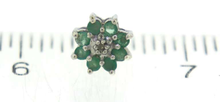 Emerald and Diamond Accent Cluster Earrings