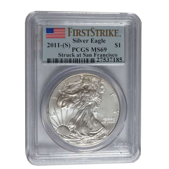 2011 S Silver Eagle PCGS MS 69 First Strike
