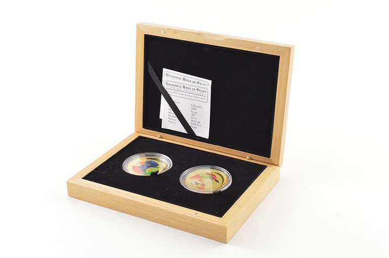 2006 Palau $5 Pacific Wildlife 25g .925 Silver Proof 2 Coin Set Box