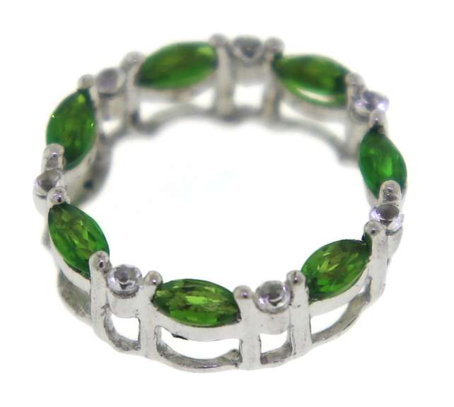 Sterling Silver Grean Tourmaline Small Circle Pendant