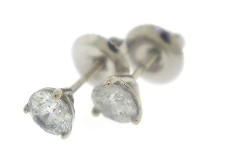 Elegant 14kt WG 0.77CTW Diamond Stud Earrings