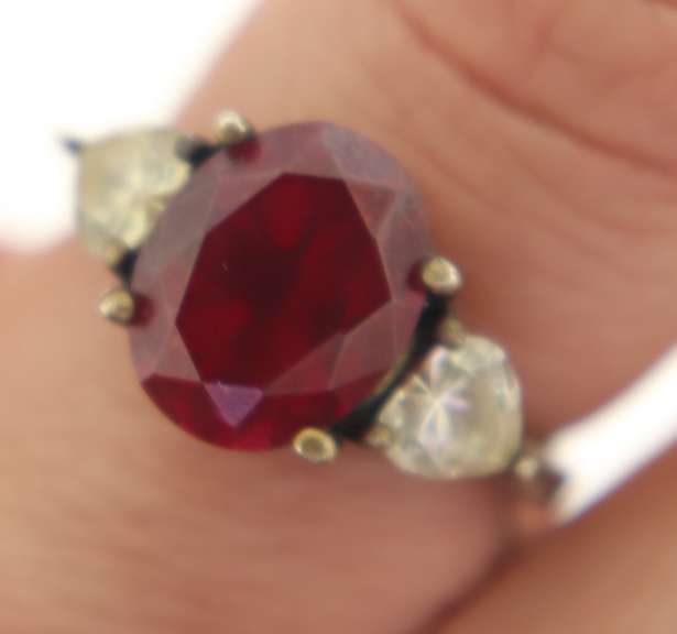 Sterling Silver Vintage Ruby Ring