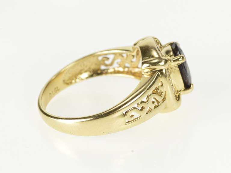 10K Yellow Gold 1.15 Ctw Sapphire Diamond Halo Engagement Ring