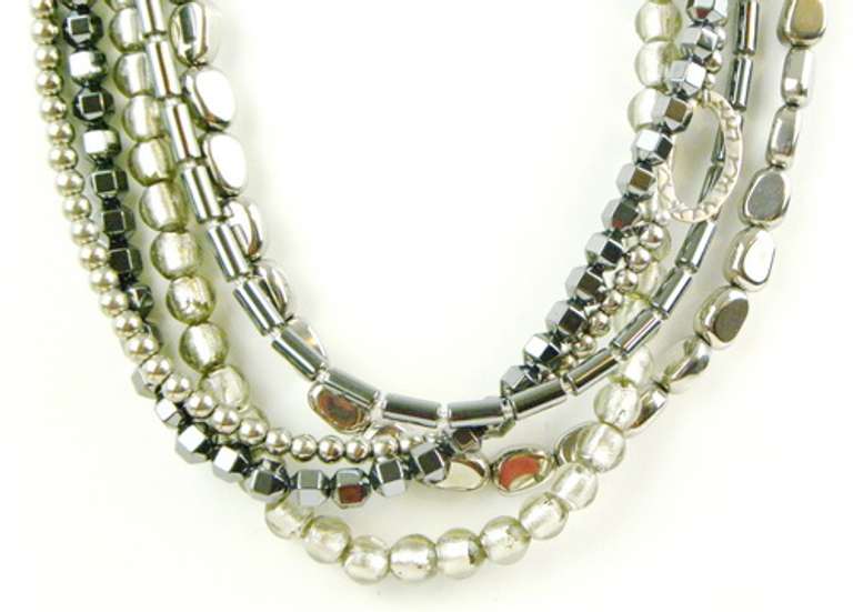 Stunning Silpada 5 Strand Sterling & Gemstone Necklace