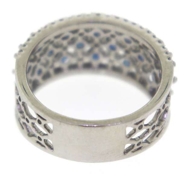 Gorgeous Sapphire & Diamond Open Wide Band