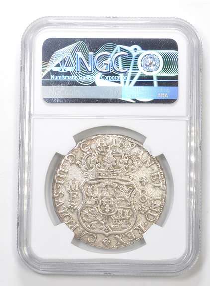 Genuine 1767 Spanish Colonial 8 Reales El Cazador NGC Shipwreck Cert.