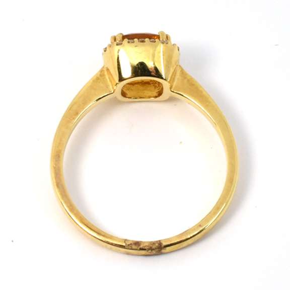 Lovely Citrine & Diamond Ring in 14 Yellow Gold
