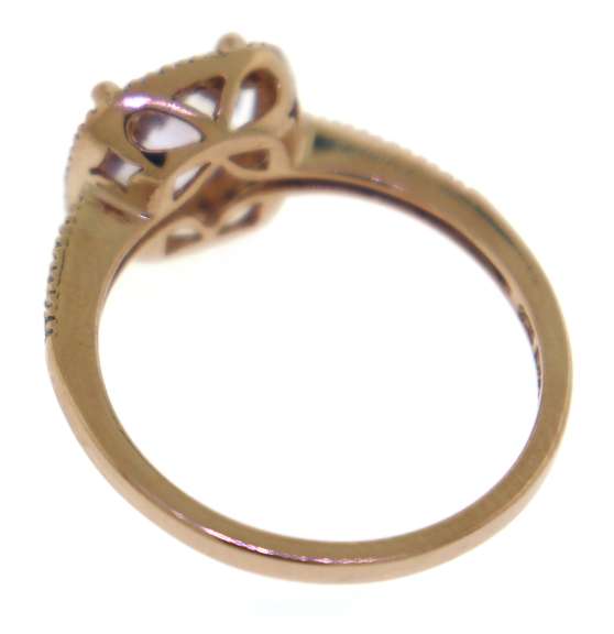 Romantic Cushion Rose Quartz & Diamond Halo Ring