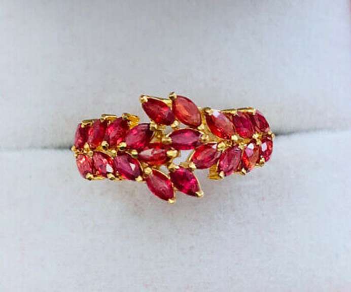 Red Sapphire Cocktail Ring in 14kt Gold