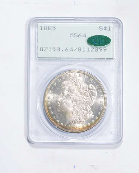 MS64 1885 Morgan Silver Dollar - CAC - Graded PCGS