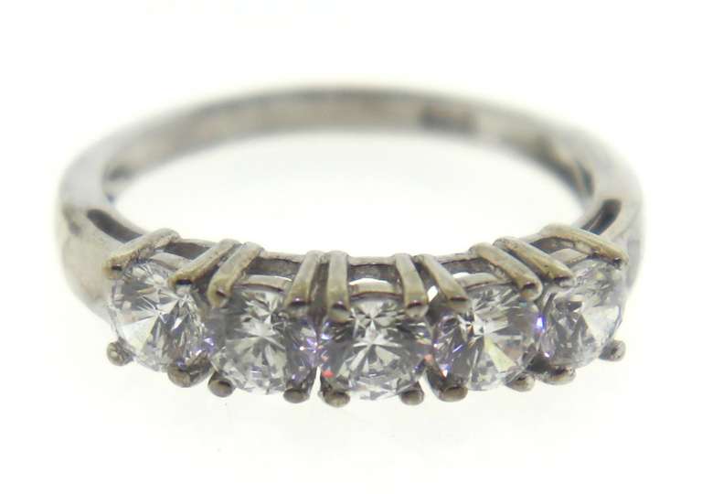 Sterling Silver CZ band Ring.