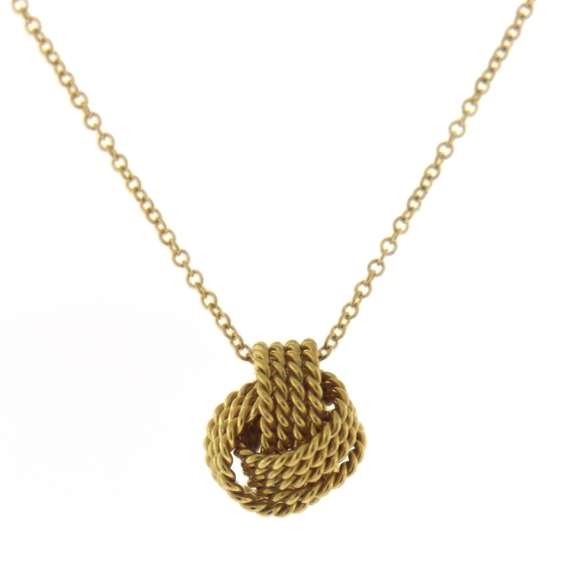 Gorgeous 18kt YG Rope Knot Ball Necklace