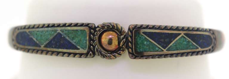 Sterling Silver Turquoise And Lapis Bracelet        Bracelet