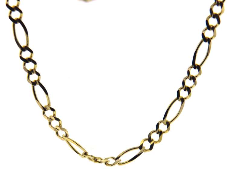 Charming Yellow Gold Figaro Chain Necklace