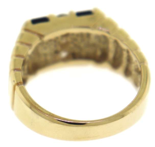 Gent's Black Onyx and Diamond Ring