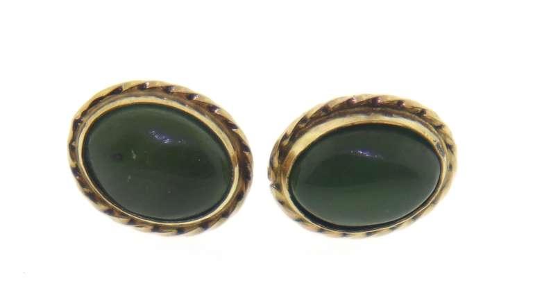Pretty Green Jade Stud Earrings