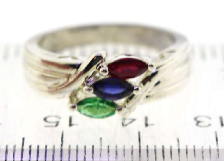 Sterling Silver Color Gemstone Ring
