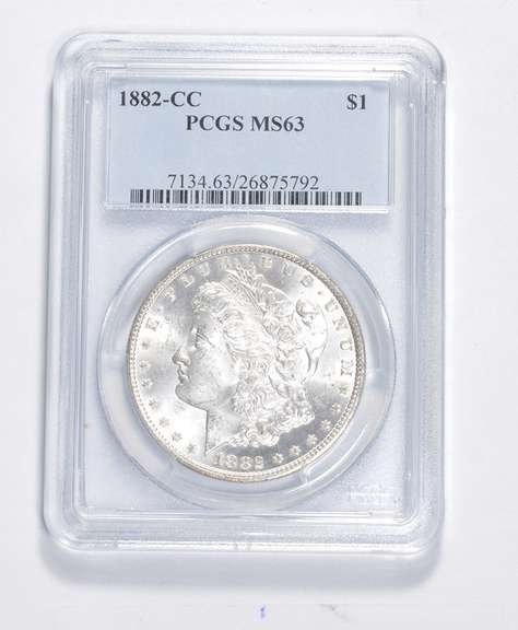 MS63 1882-CC Morgan Silver Dollar - Graded PCGS