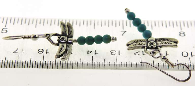 Sterling Silver Dragomfly Turquoise Earrings