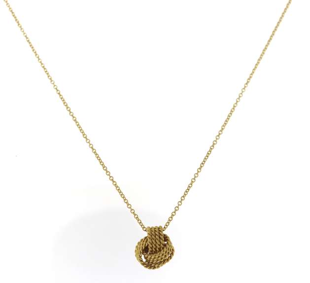 Gorgeous 18kt YG Rope Knot Ball Necklace