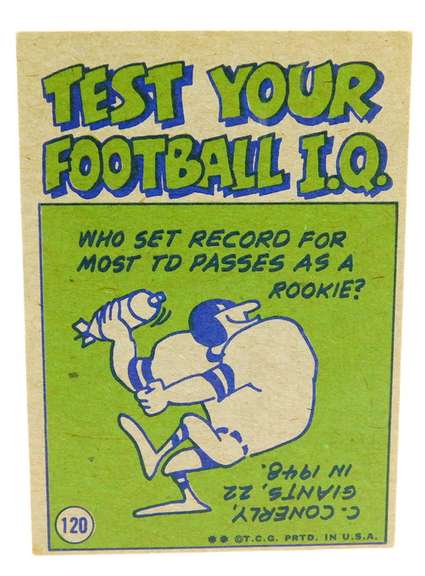 1972 Terry Bradshaw Pro-Action Football Card