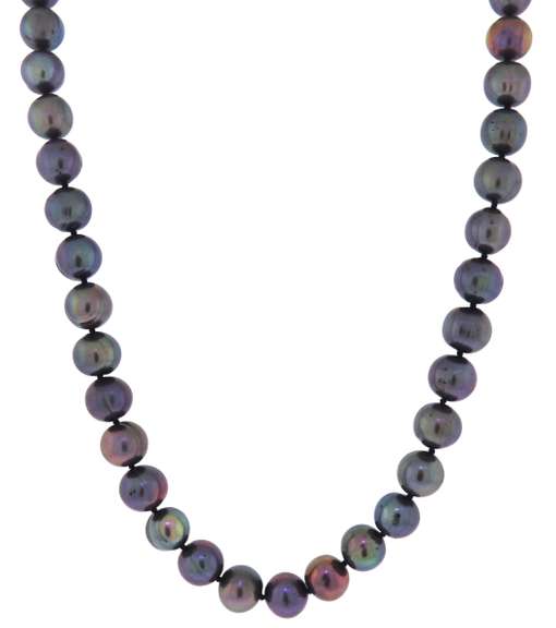 Elegant Peacock Black Pearl Necklace