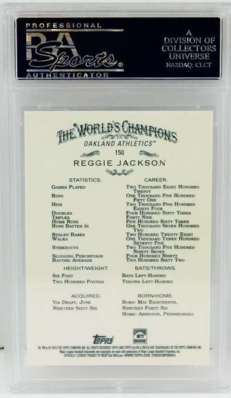 Reggie Jackson Allen & Ginter Baseball Card, Gem MT 10